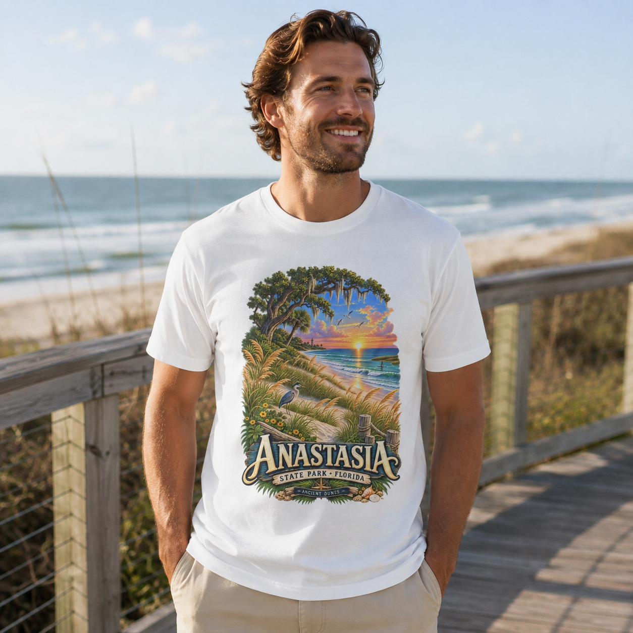 Anastasia State Park Shirt, St Augustine Florida Beach Tee, Vintage Coastal Nature Graphic.