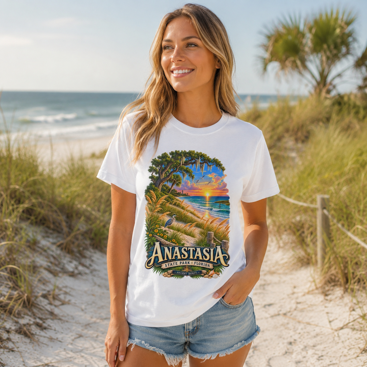Anastasia State Park Shirt, St Augustine Florida Beach Tee, Vintage Coastal Nature Graphic.