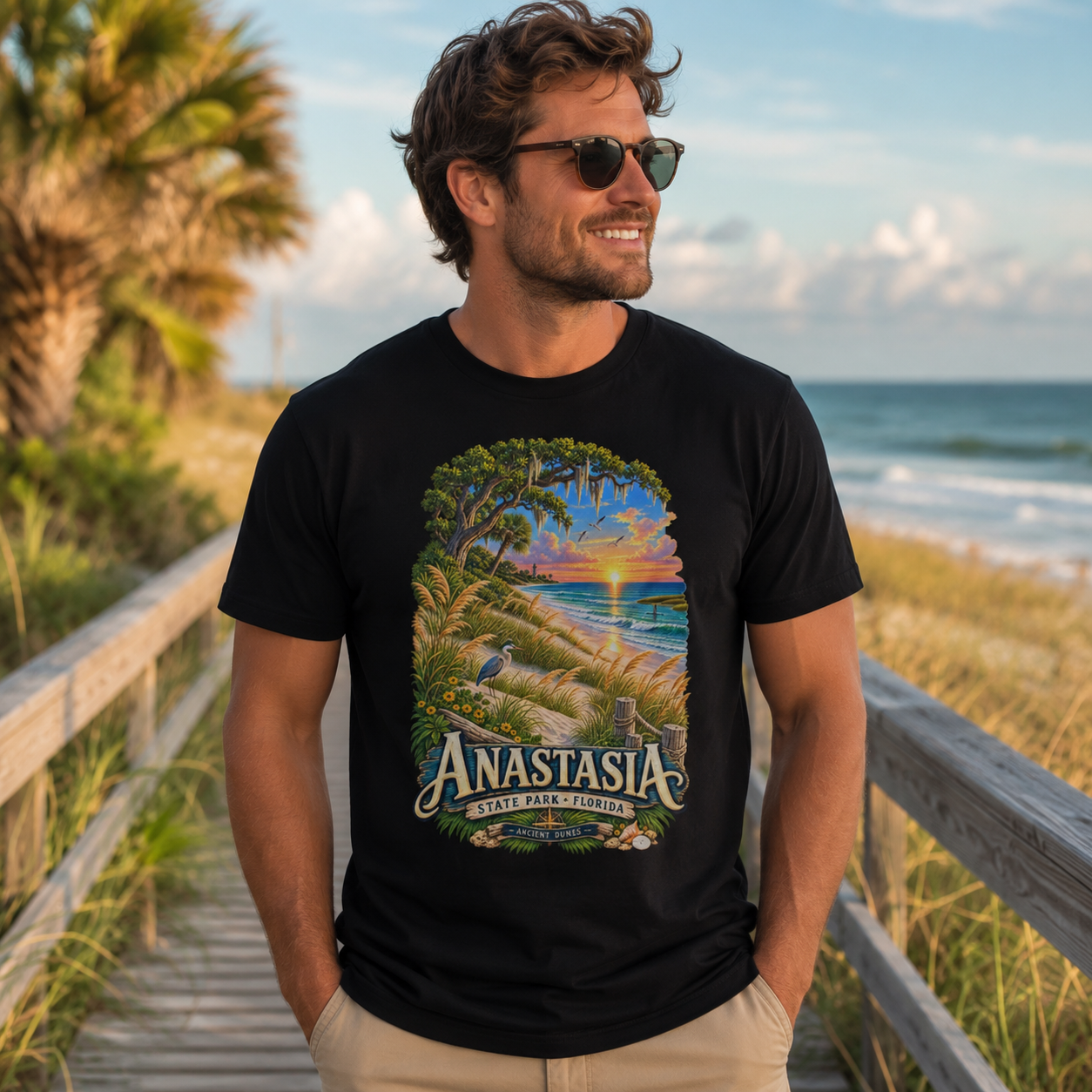 Anastasia State Park Shirt, St Augustine Florida Beach Tee, Vintage Coastal Nature Graphic.