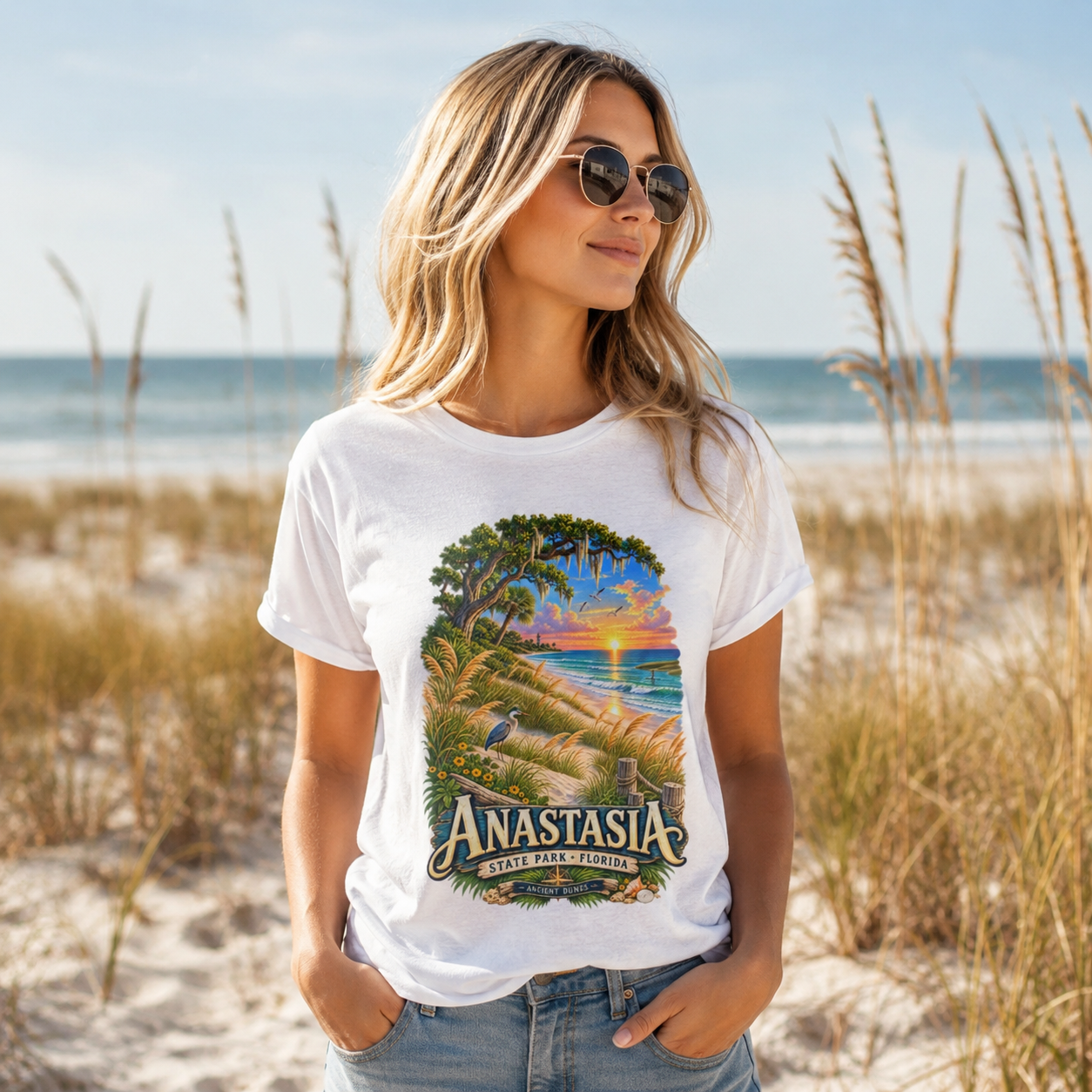 Anastasia State Park Shirt, St Augustine Florida Beach Tee, Vintage Coastal Nature Graphic.