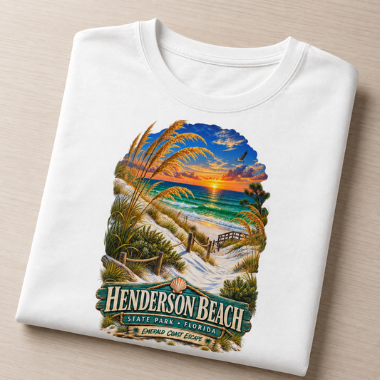 Henderson Beach State Park Shirt, Destin Florida Emerald Coast Vintage Graphic Tee.