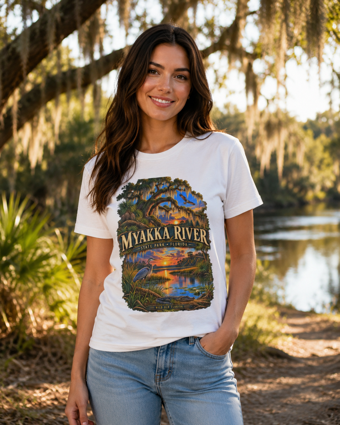 Myakka River State Park Shirt, Florida Alligator Wildlife Vintage Graphic Tee.