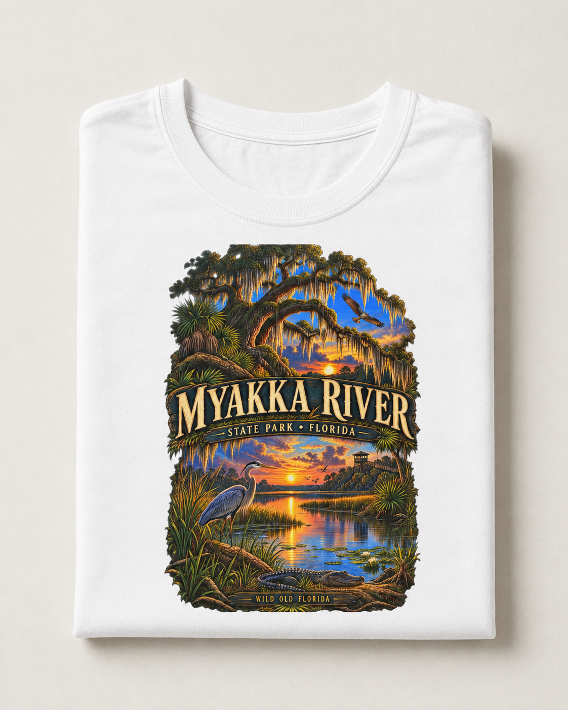 Myakka River State Park Shirt, Florida Alligator Wildlife Vintage Graphic Tee.