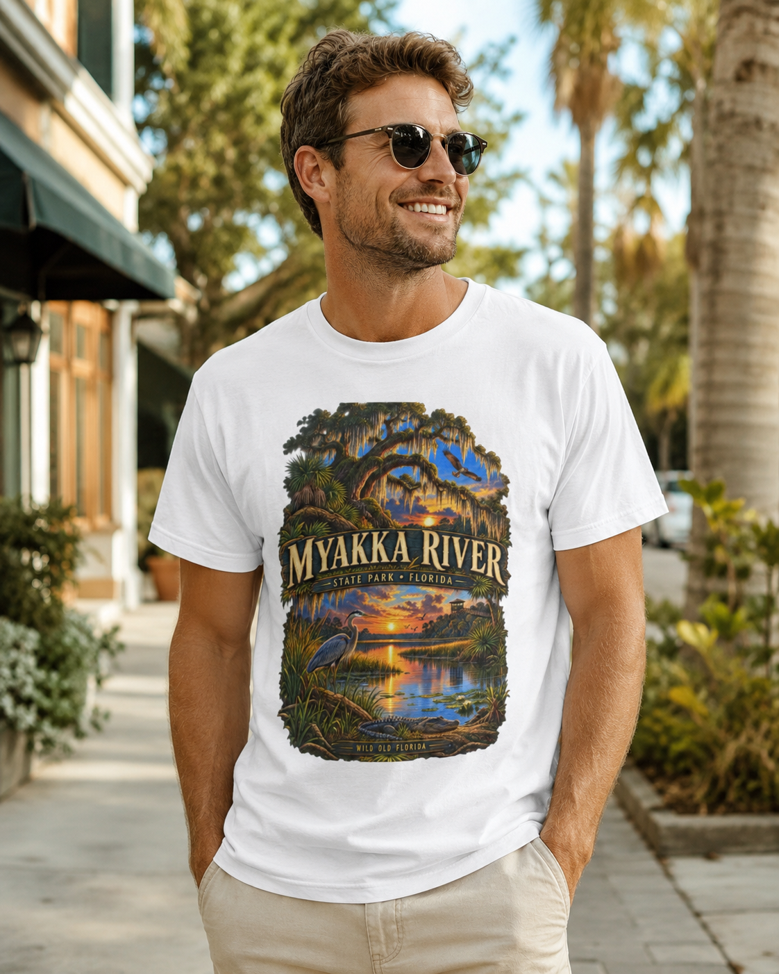 Myakka River State Park Shirt, Florida Alligator Wildlife Vintage Graphic Tee.