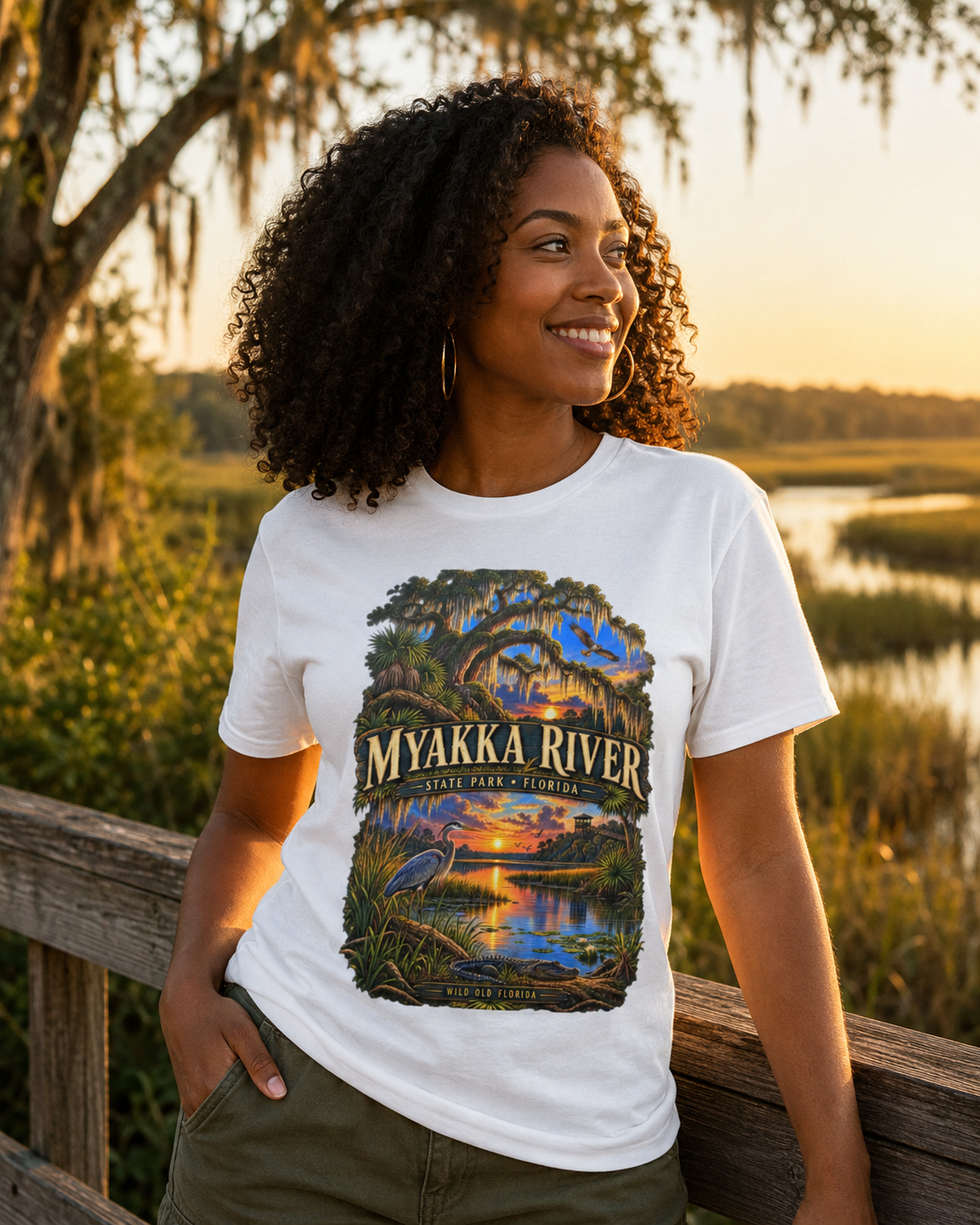 Myakka River State Park Shirt, Florida Alligator Wildlife Vintage Graphic Tee.