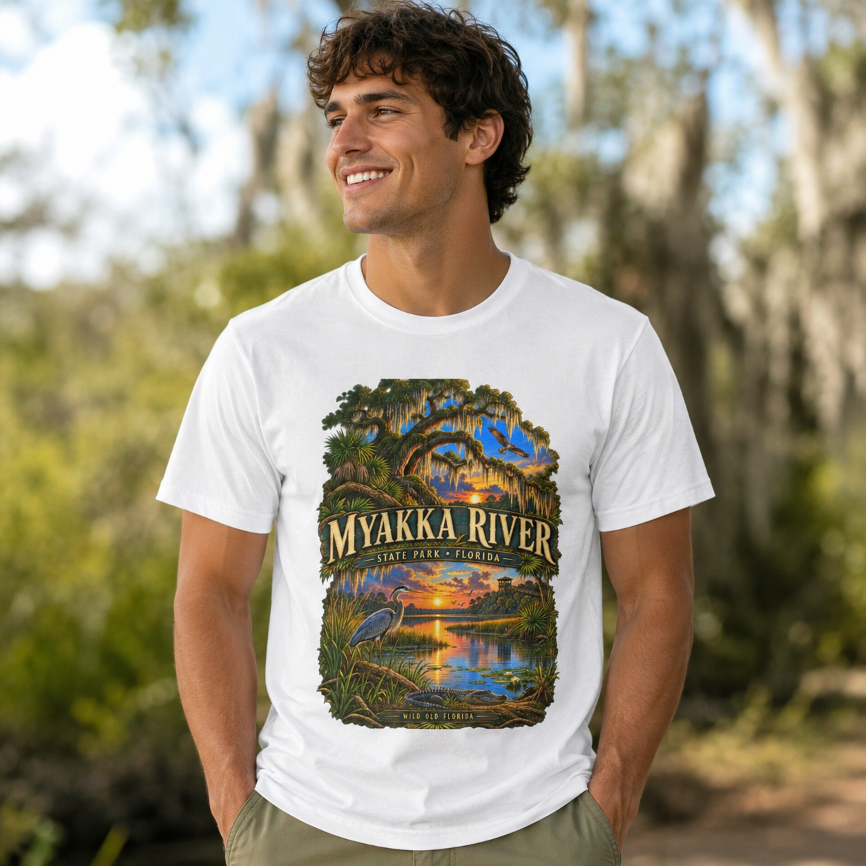 Myakka River State Park Shirt, Florida Alligator Wildlife Vintage Graphic Tee.