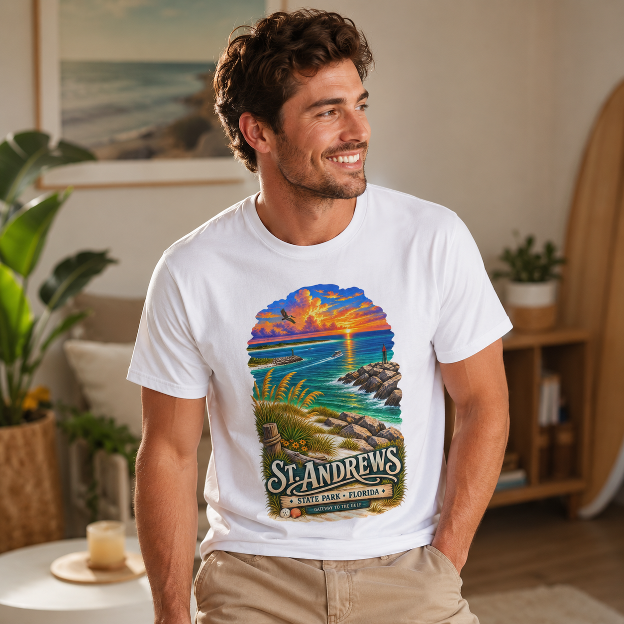 St Andrews State Park Shirt, Panama City Beach Florida Vintage Graphic Tee.