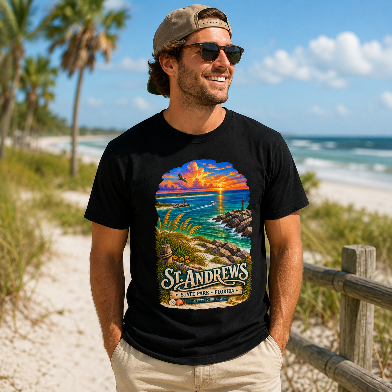 St Andrews State Park Shirt, Panama City Beach Florida Vintage Graphic Tee.