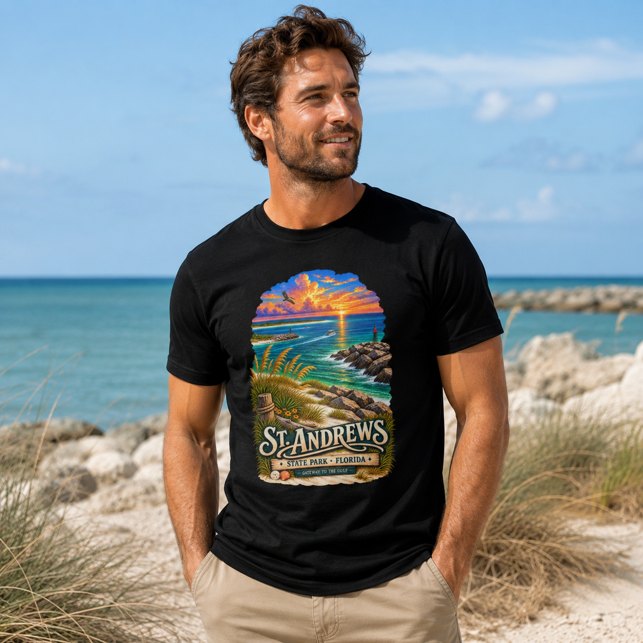 St Andrews State Park Shirt, Panama City Beach Florida Vintage Graphic Tee.