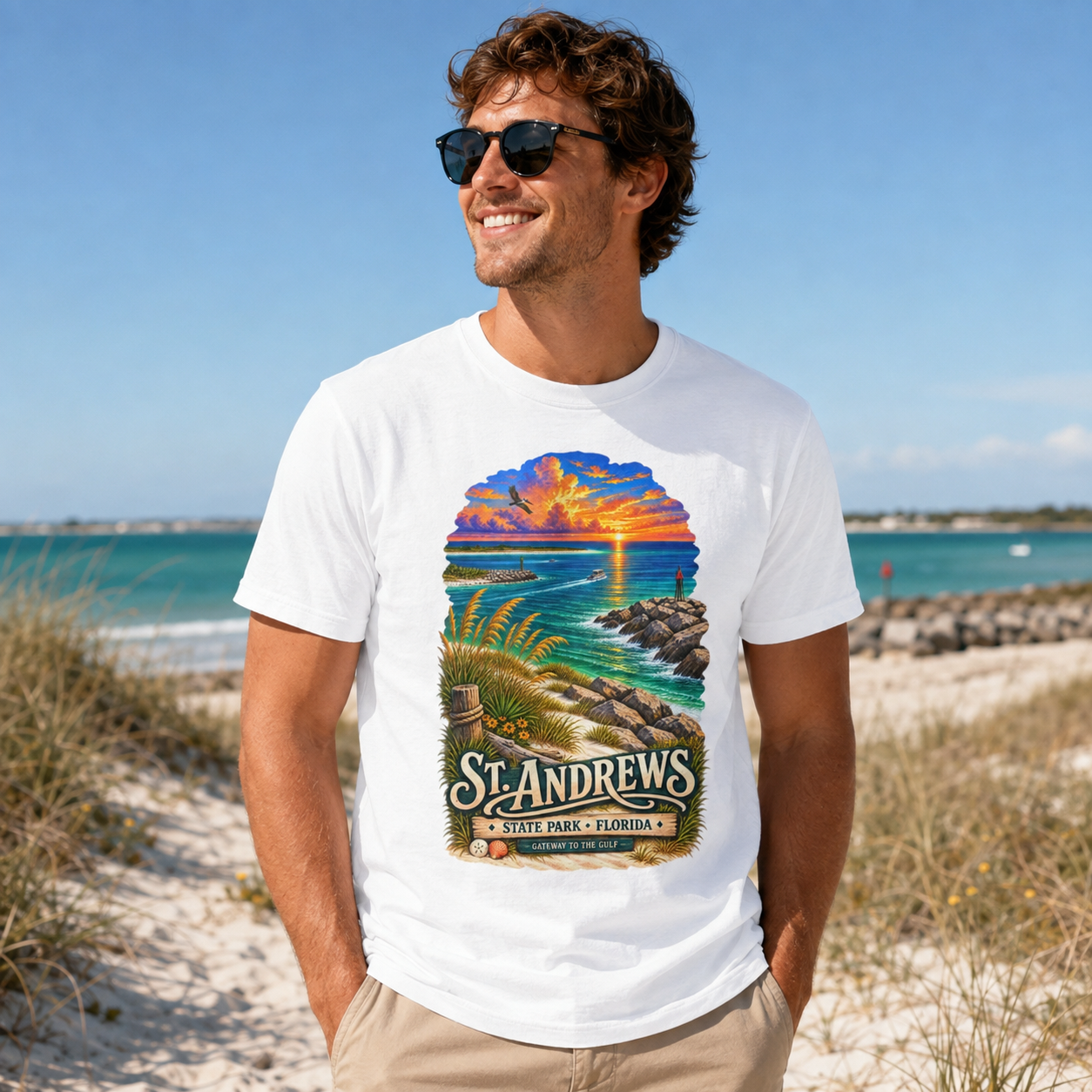 St Andrews State Park Shirt, Panama City Beach Florida Vintage Graphic Tee.