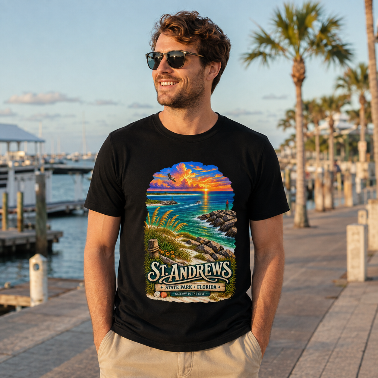 St Andrews State Park Shirt, Panama City Beach Florida Vintage Graphic Tee.