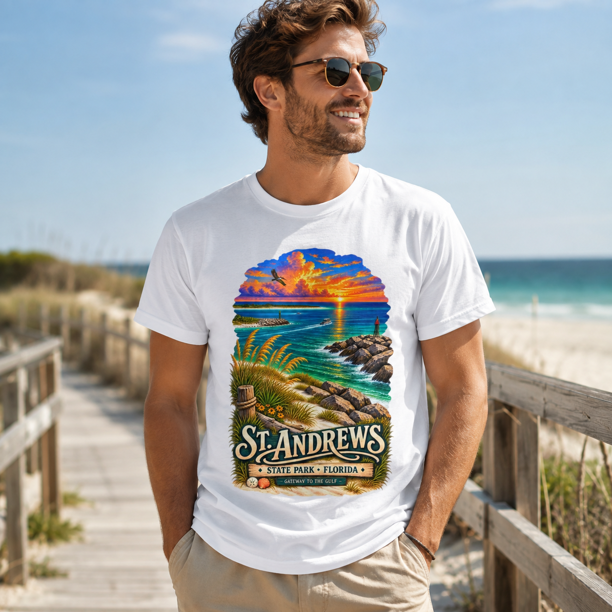 St Andrews State Park Shirt, Panama City Beach Florida Vintage Graphic Tee.