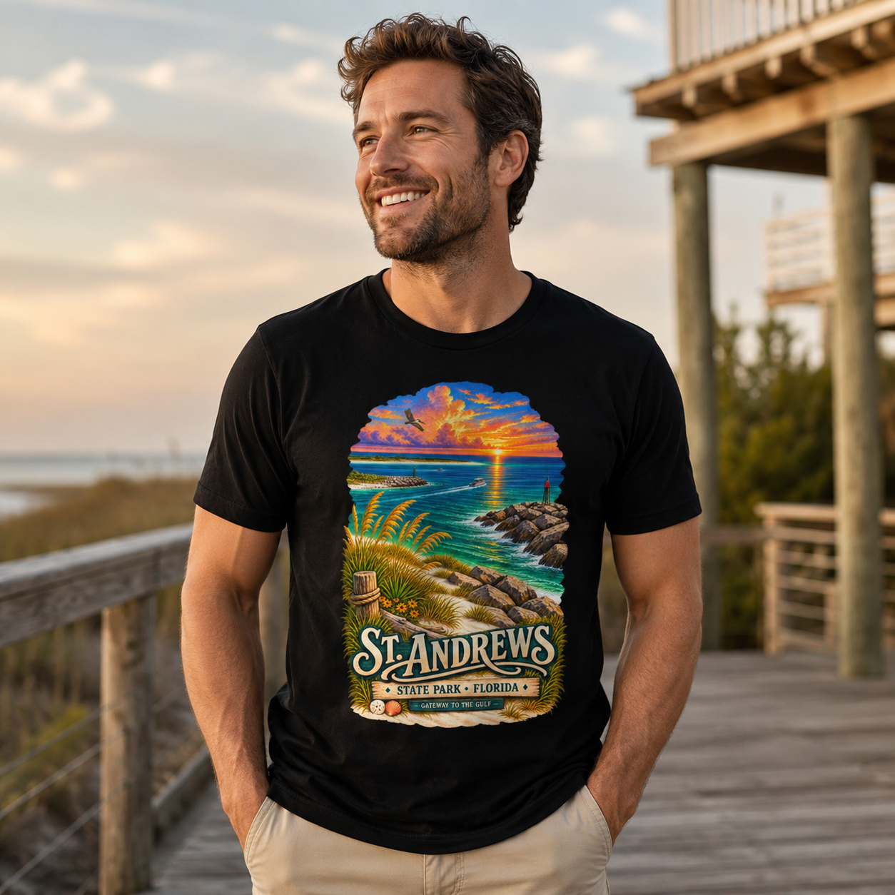 St Andrews State Park Shirt, Panama City Beach Florida Vintage Graphic Tee.