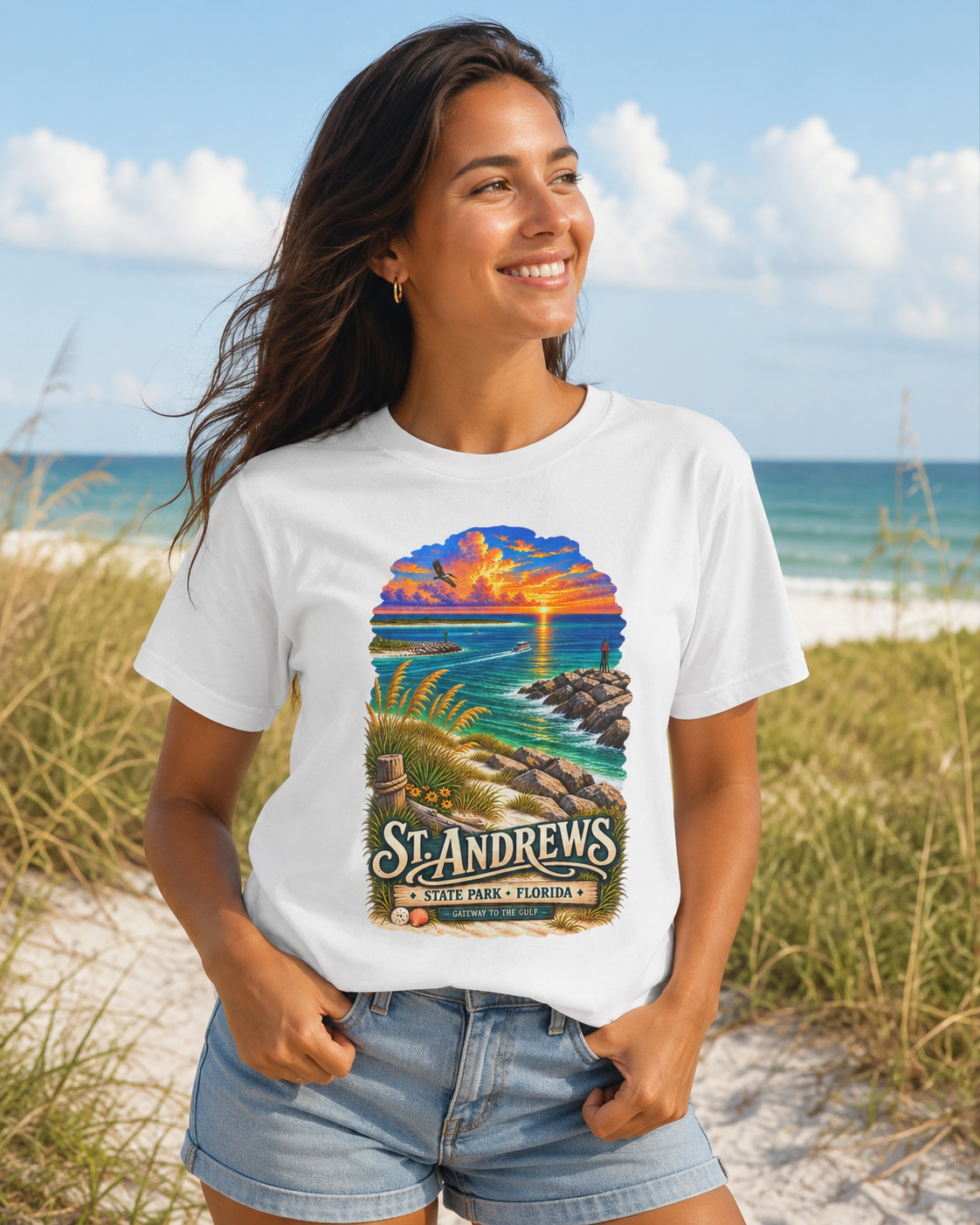 St Andrews State Park Shirt, Panama City Beach Florida Vintage Graphic Tee.