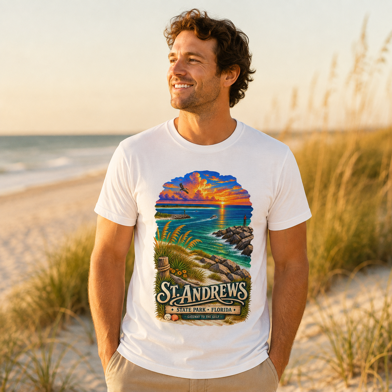 St Andrews State Park Shirt, Panama City Beach Florida Vintage Graphic Tee.