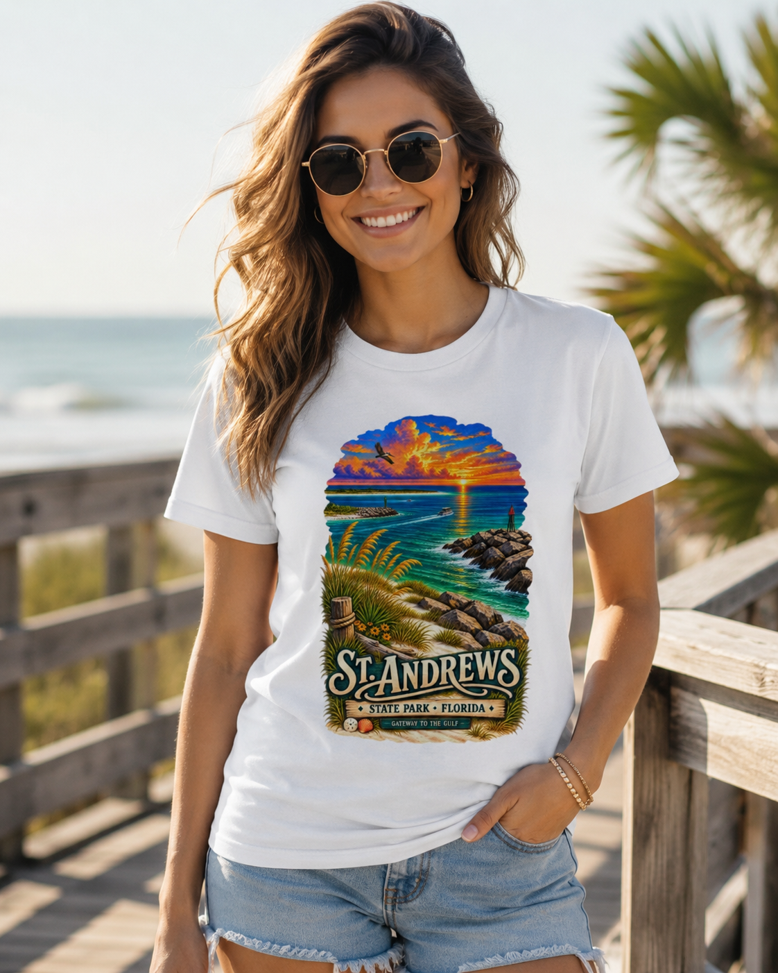 St Andrews State Park Shirt, Panama City Beach Florida Vintage Graphic Tee.