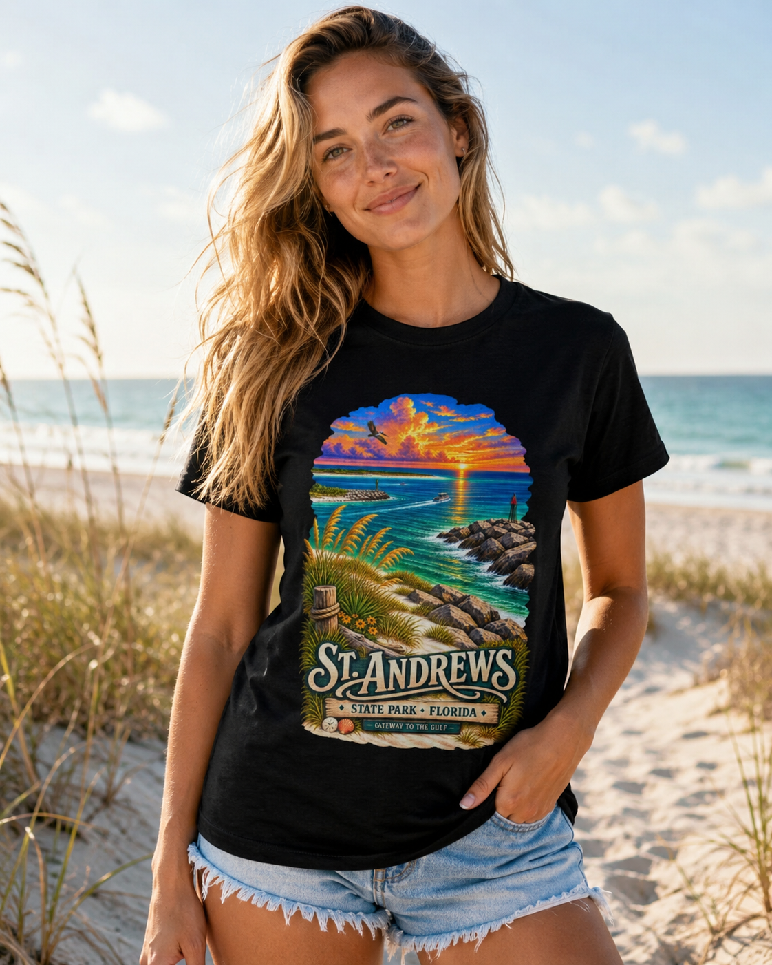 St Andrews State Park Shirt, Panama City Beach Florida Vintage Graphic Tee.