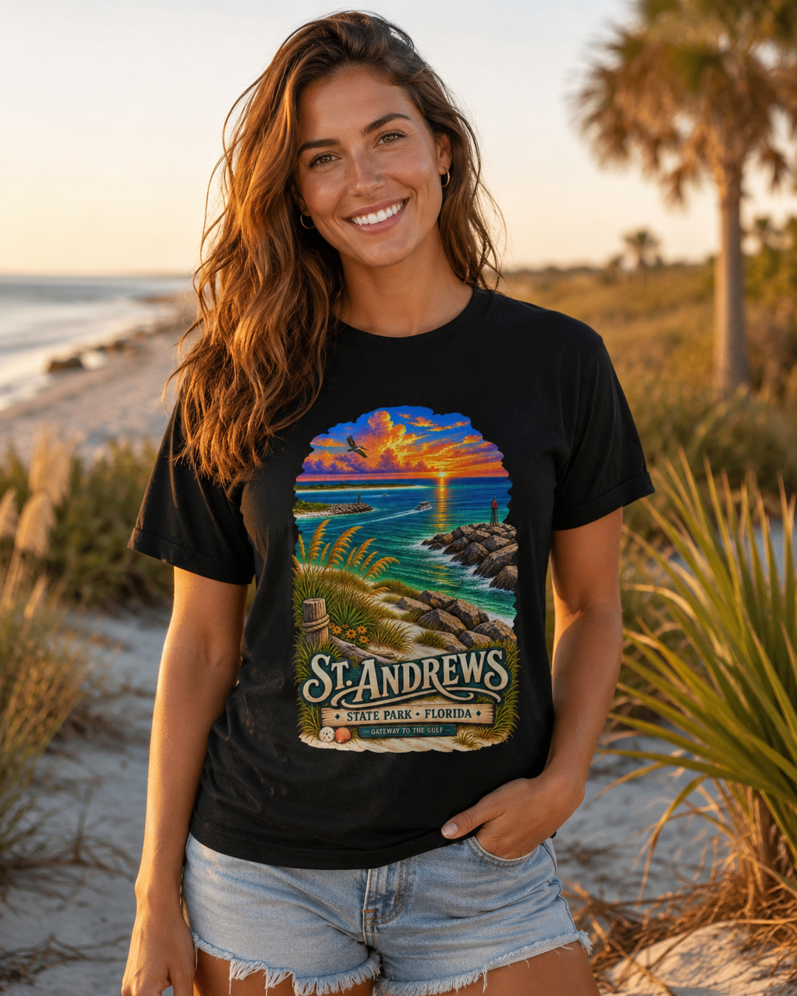 St Andrews State Park Shirt, Panama City Beach Florida Vintage Graphic Tee.