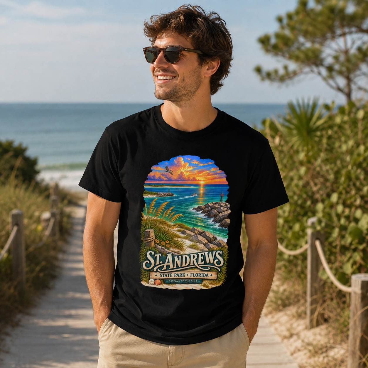 St Andrews State Park Shirt, Panama City Beach Florida Vintage Graphic Tee.