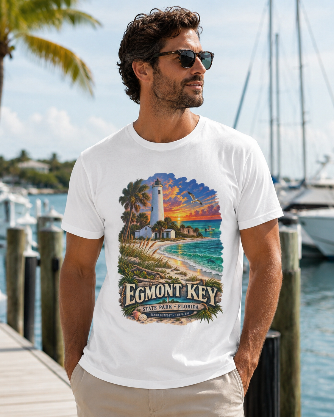 Egmont Key State Park Shirt, Florida Lighthouse Tampa Bay Vintage Graphic Tee