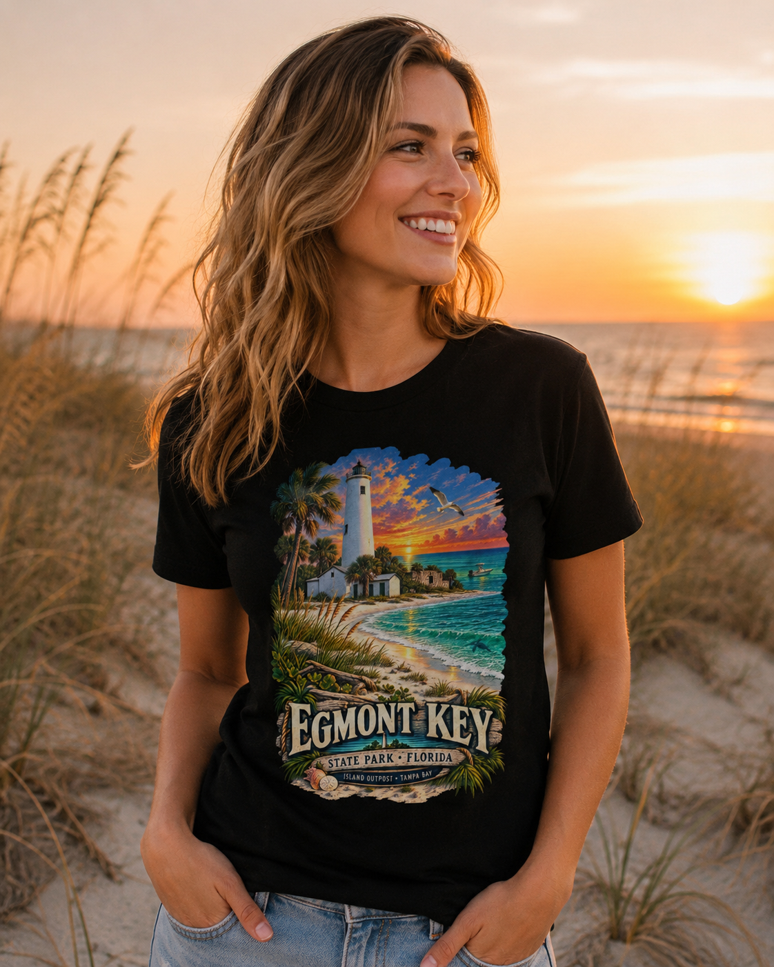 Egmont Key State Park Shirt, Florida Lighthouse Tampa Bay Vintage Graphic Tee