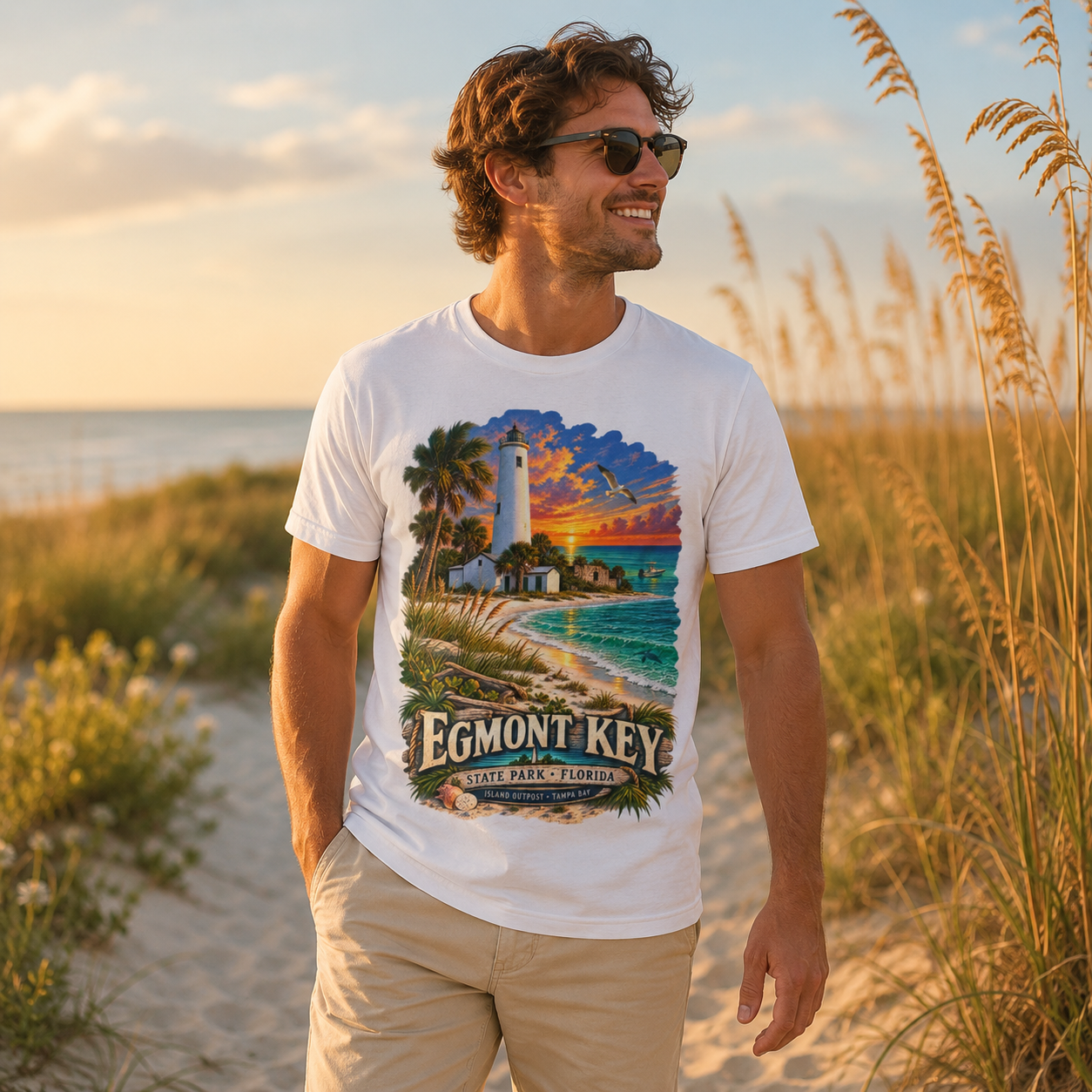 Egmont Key State Park Shirt, Florida Lighthouse Tampa Bay Vintage Graphic Tee