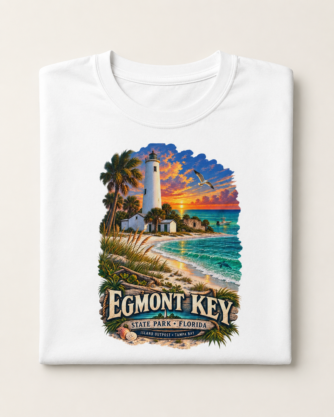 Egmont Key State Park Shirt, Florida Lighthouse Tampa Bay Vintage Graphic Tee