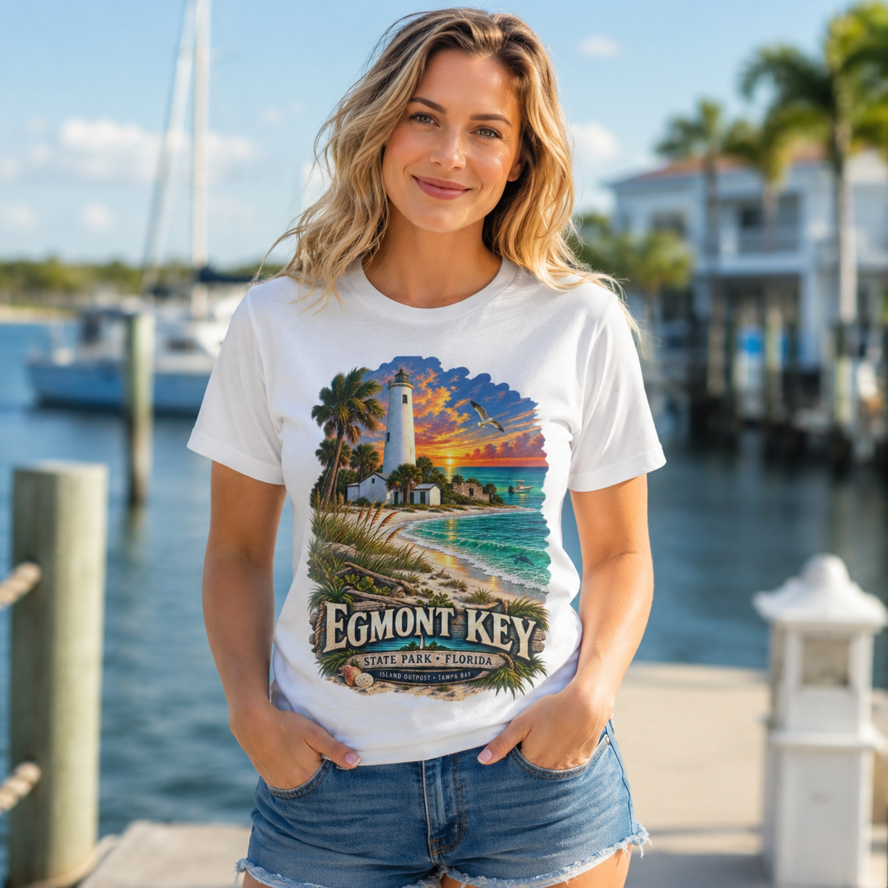 Egmont Key State Park Shirt, Florida Lighthouse Tampa Bay Vintage Graphic Tee
