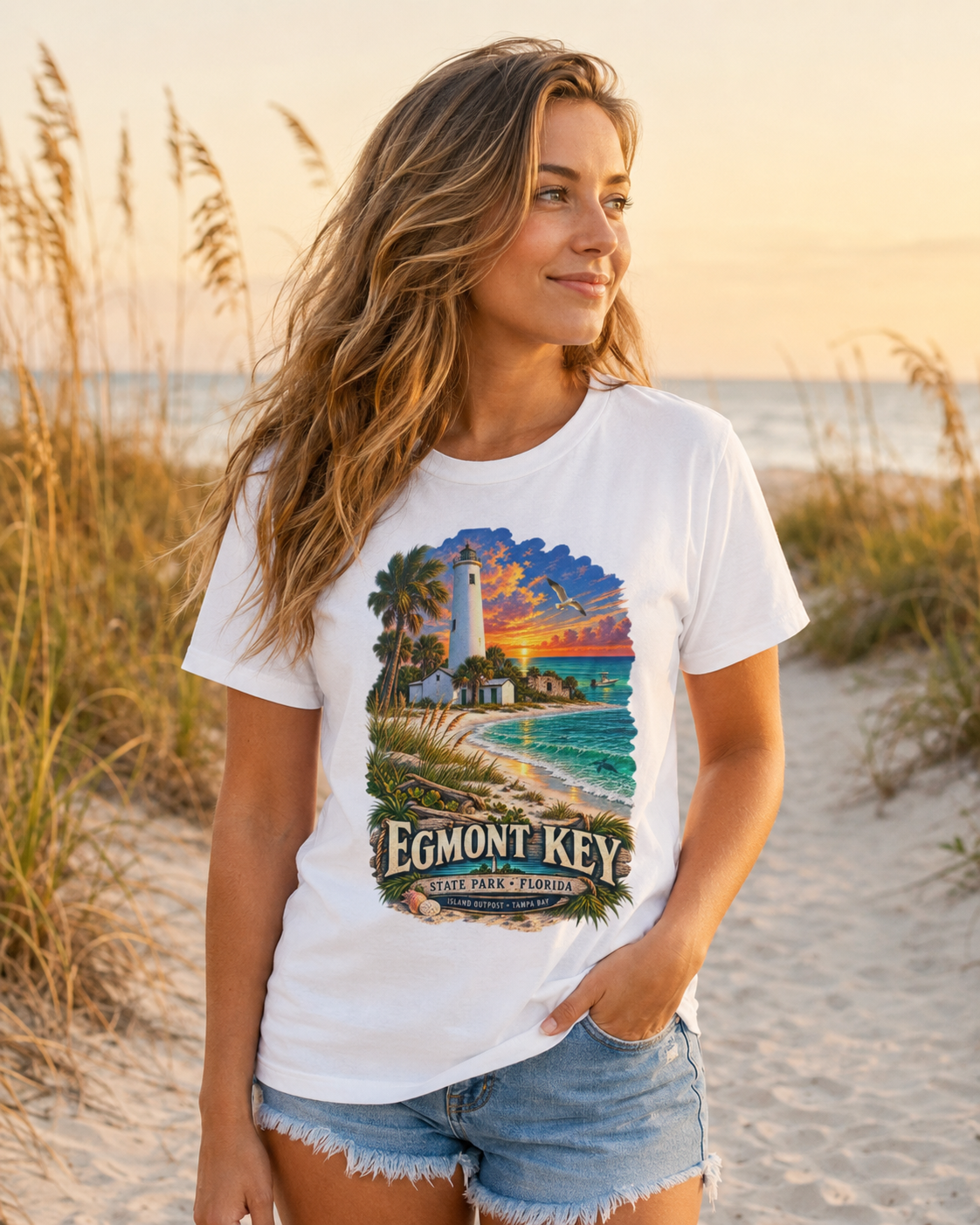 Egmont Key State Park Shirt, Florida Lighthouse Tampa Bay Vintage Graphic Tee