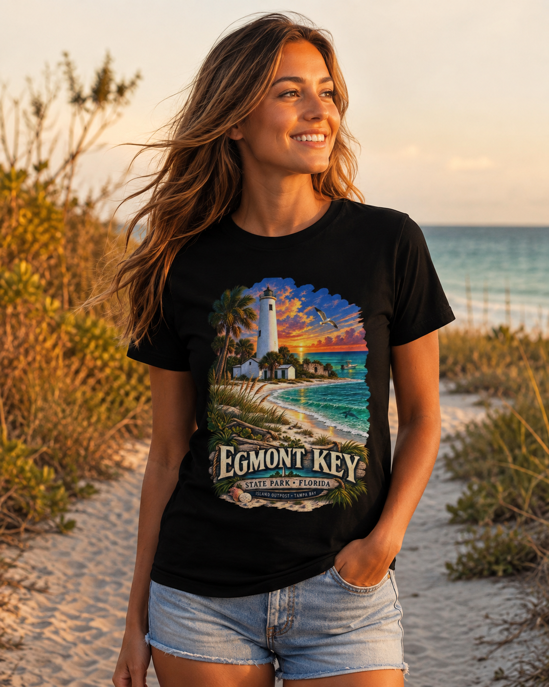 Egmont Key State Park Shirt, Florida Lighthouse Tampa Bay Vintage Graphic Tee