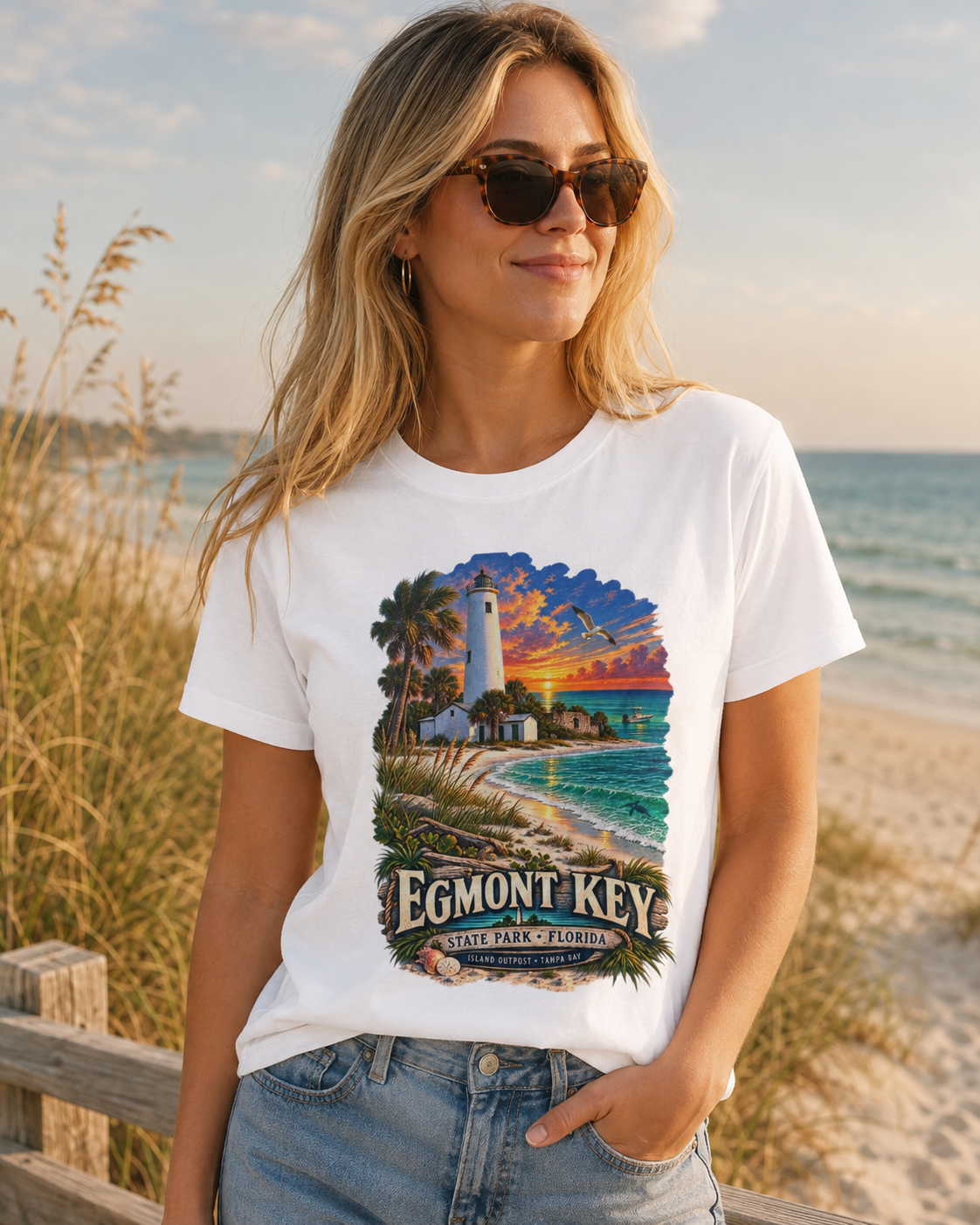 Egmont Key State Park Shirt, Florida Lighthouse Tampa Bay Vintage Graphic Tee