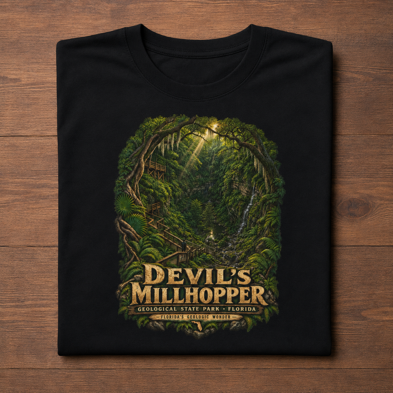 Devil's Millhopper Geological State Park Shirt, Gainesville Florida Sinkhole Vintage Graphic Tee.