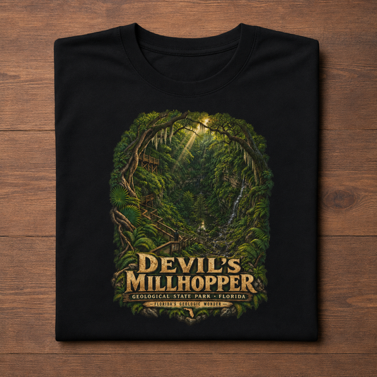 Devil's Millhopper Geological State Park Shirt, Gainesville Florida Sinkhole Vintage Graphic Tee.