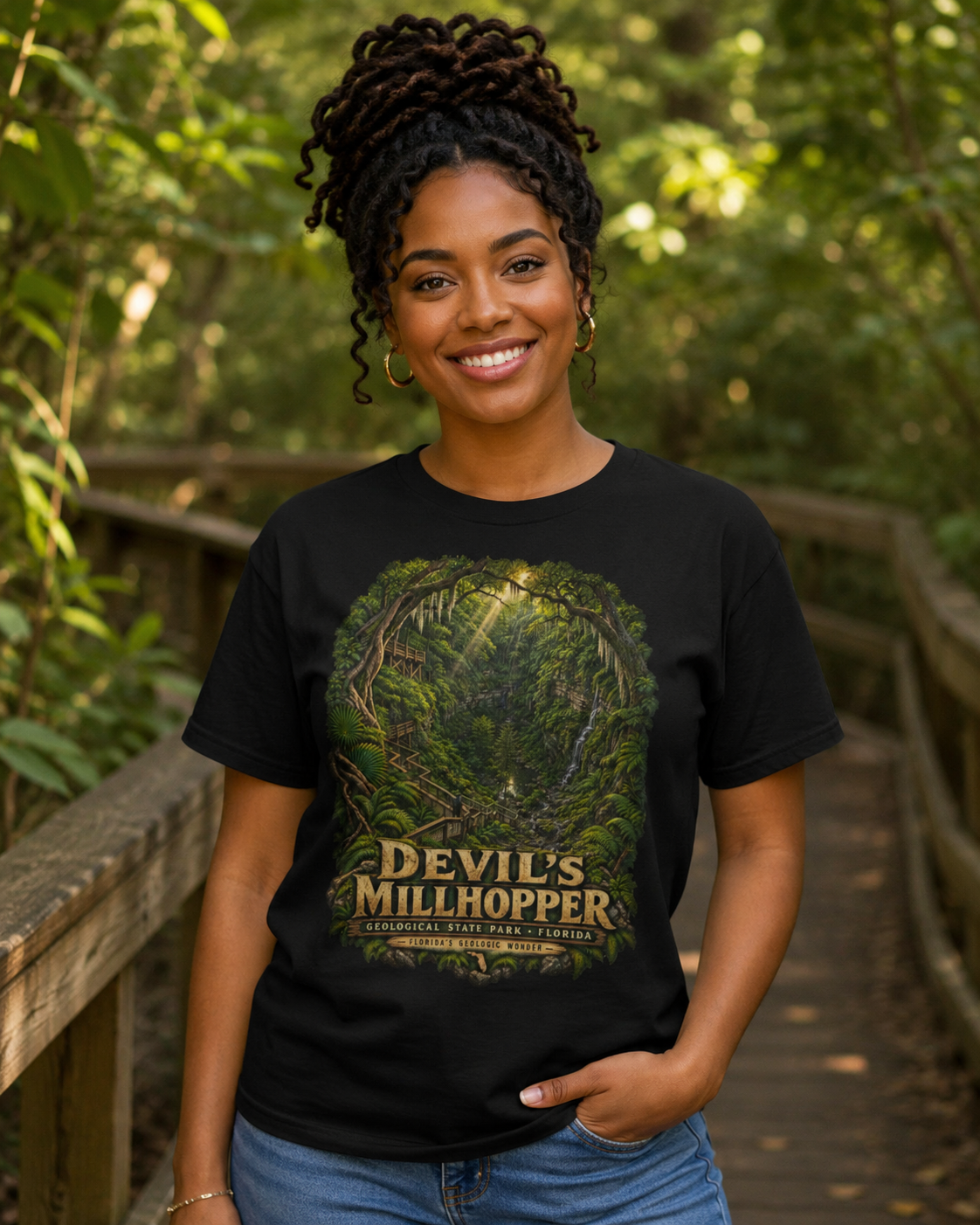 Devil's Millhopper Geological State Park Shirt, Gainesville Florida Sinkhole Vintage Graphic Tee.