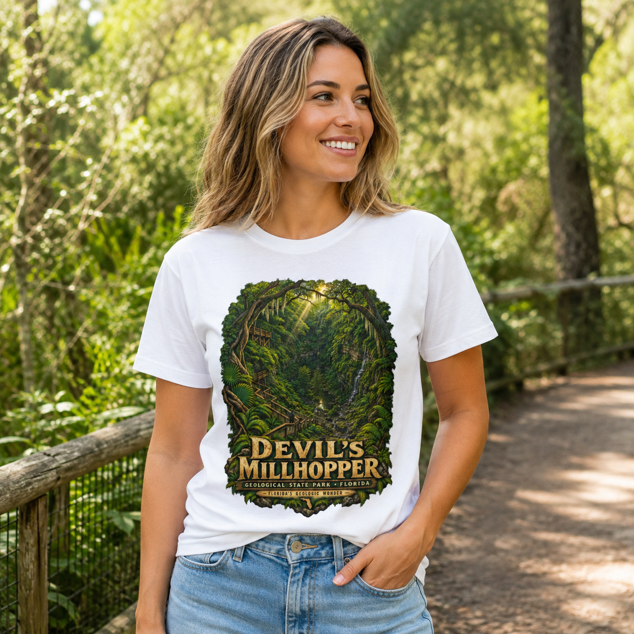 Devil's Millhopper Geological State Park Shirt, Gainesville Florida Sinkhole Vintage Graphic Tee.