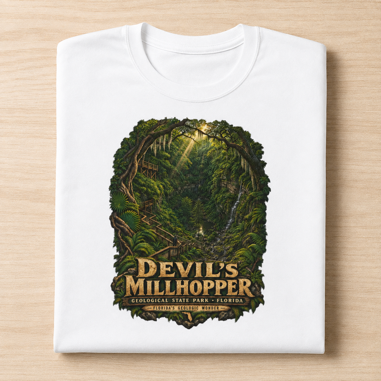 Devil's Millhopper Geological State Park Shirt, Gainesville Florida Sinkhole Vintage Graphic Tee.