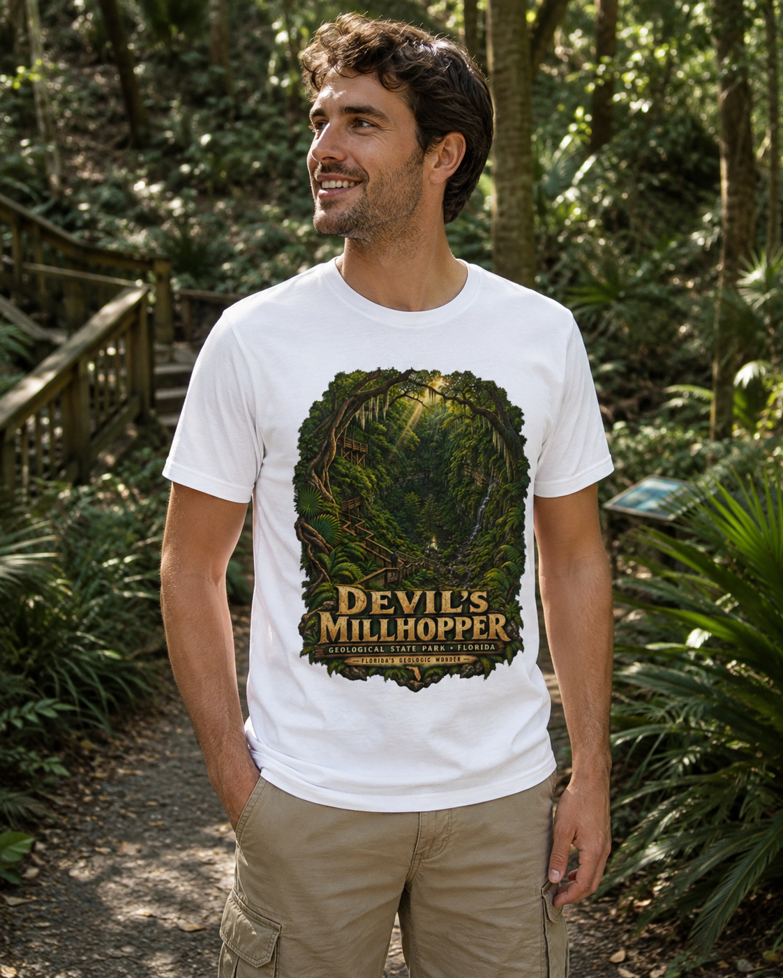 Devil's Millhopper Geological State Park Shirt, Gainesville Florida Sinkhole Vintage Graphic Tee.
