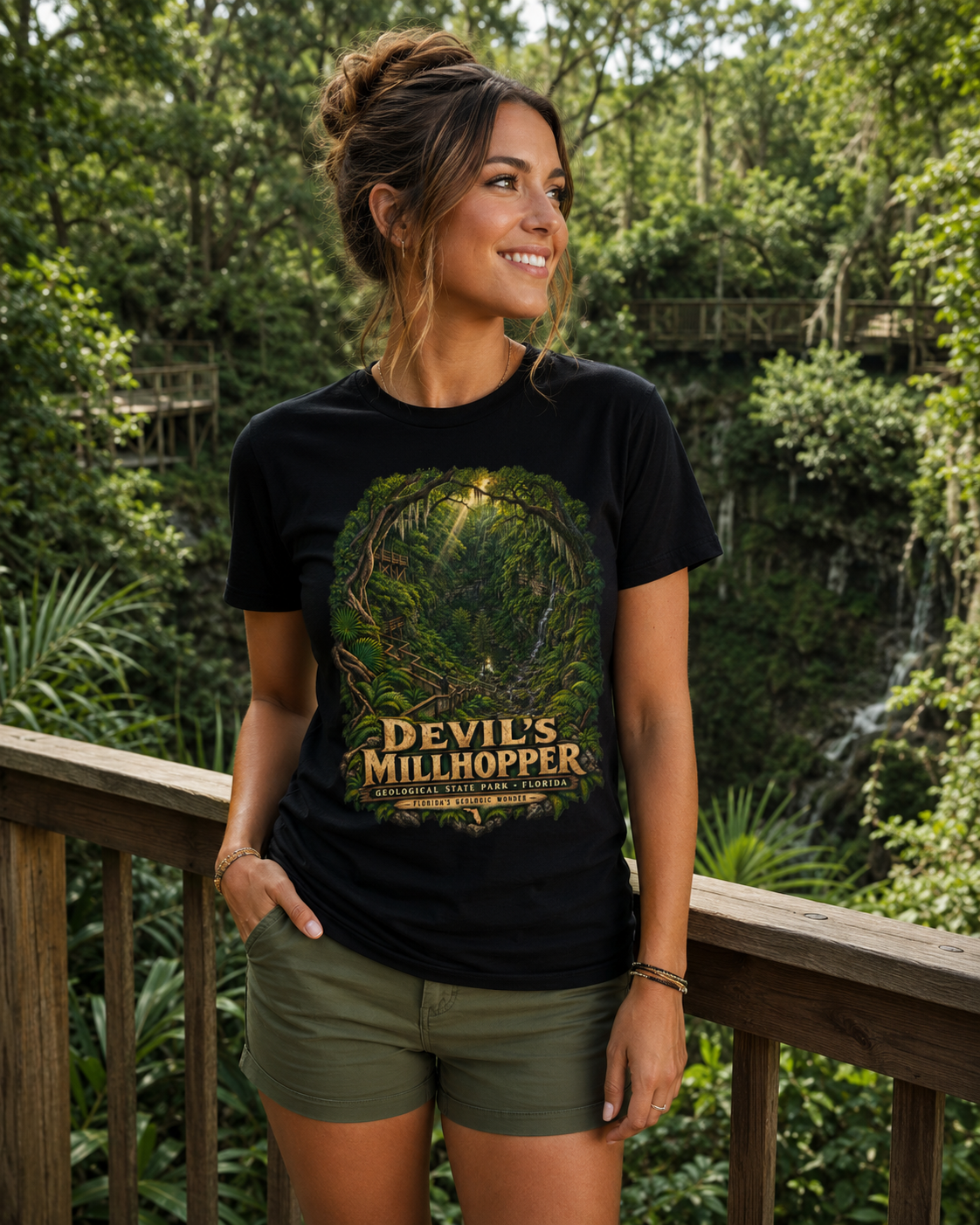 Devil's Millhopper Geological State Park Shirt, Gainesville Florida Sinkhole Vintage Graphic Tee.