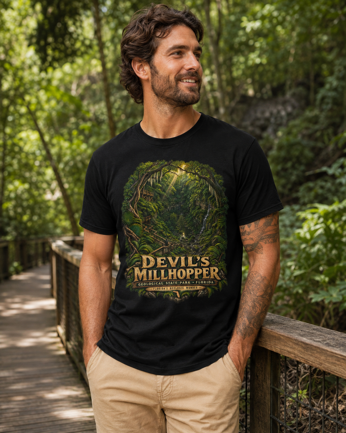 Devil's Millhopper Geological State Park Shirt, Gainesville Florida Sinkhole Vintage Graphic Tee.