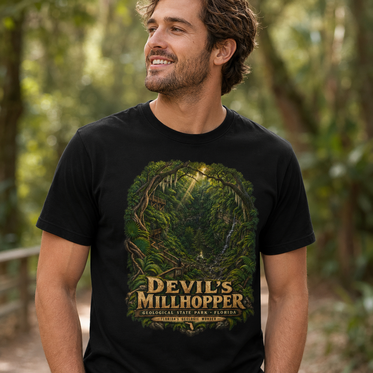 Devil's Millhopper Geological State Park Shirt, Gainesville Florida Sinkhole Vintage Graphic Tee.