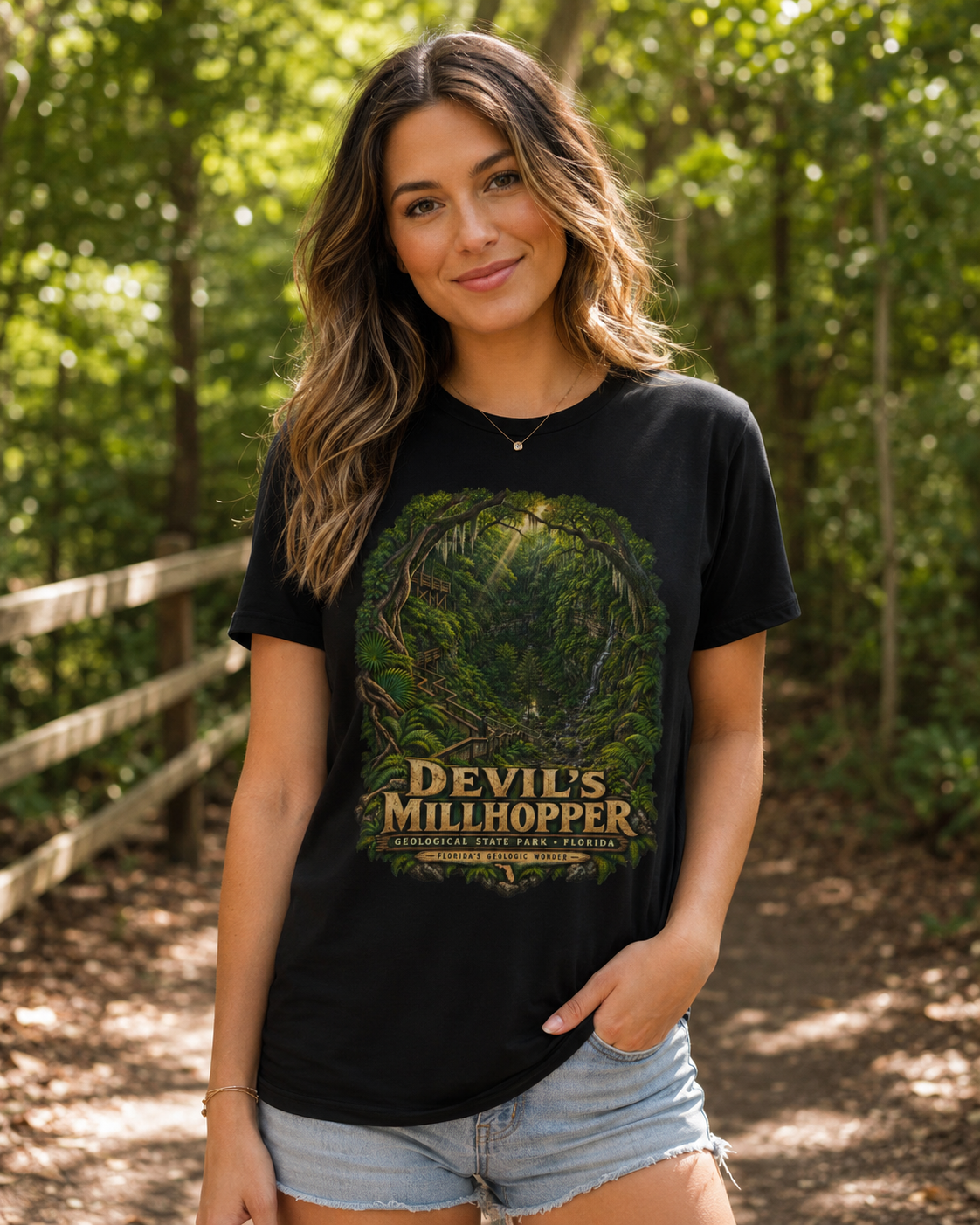 Devil's Millhopper Geological State Park Shirt, Gainesville Florida Sinkhole Vintage Graphic Tee.