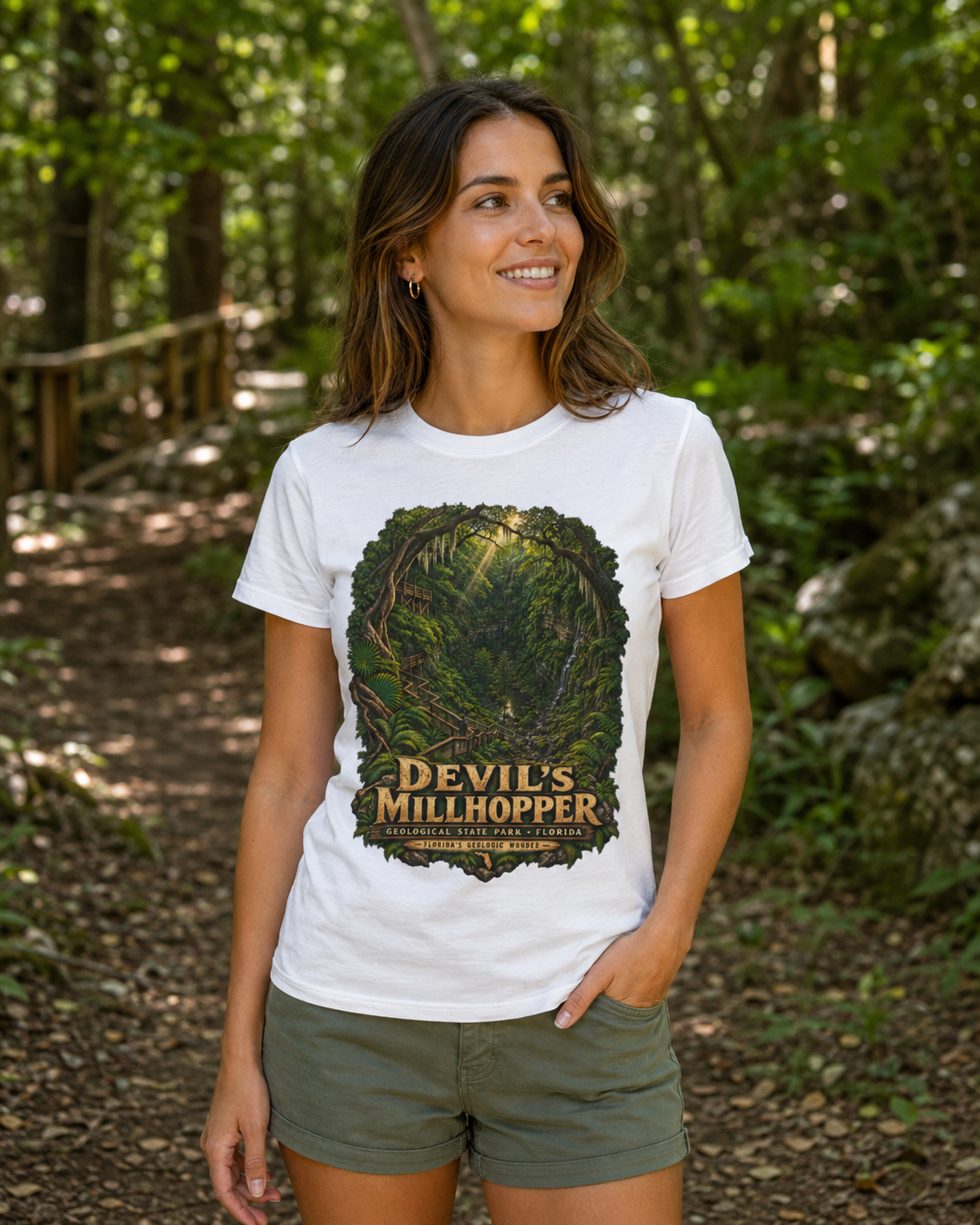 Devil's Millhopper Geological State Park Shirt, Gainesville Florida Sinkhole Vintage Graphic Tee.