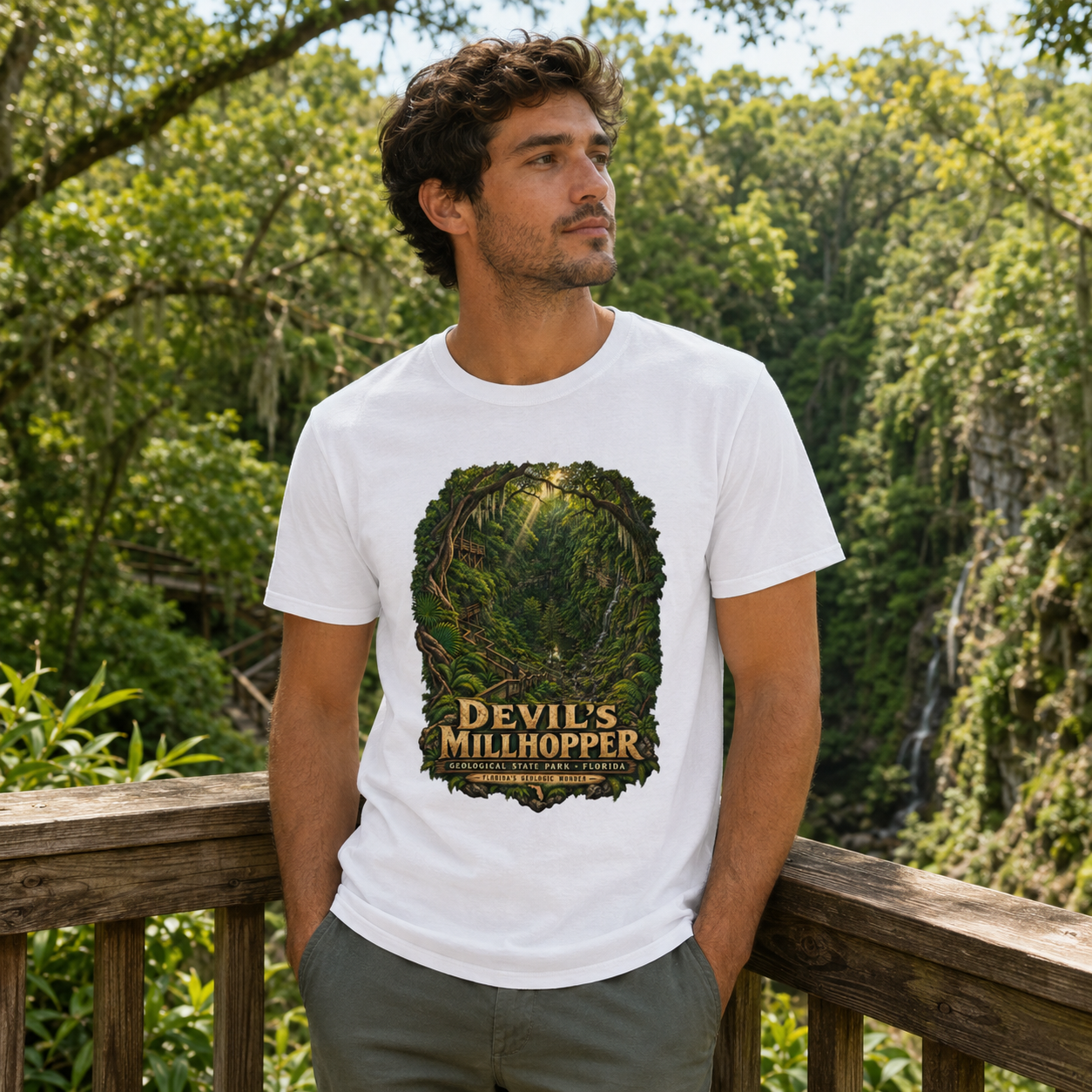 Devil's Millhopper Geological State Park Shirt, Gainesville Florida Sinkhole Vintage Graphic Tee.