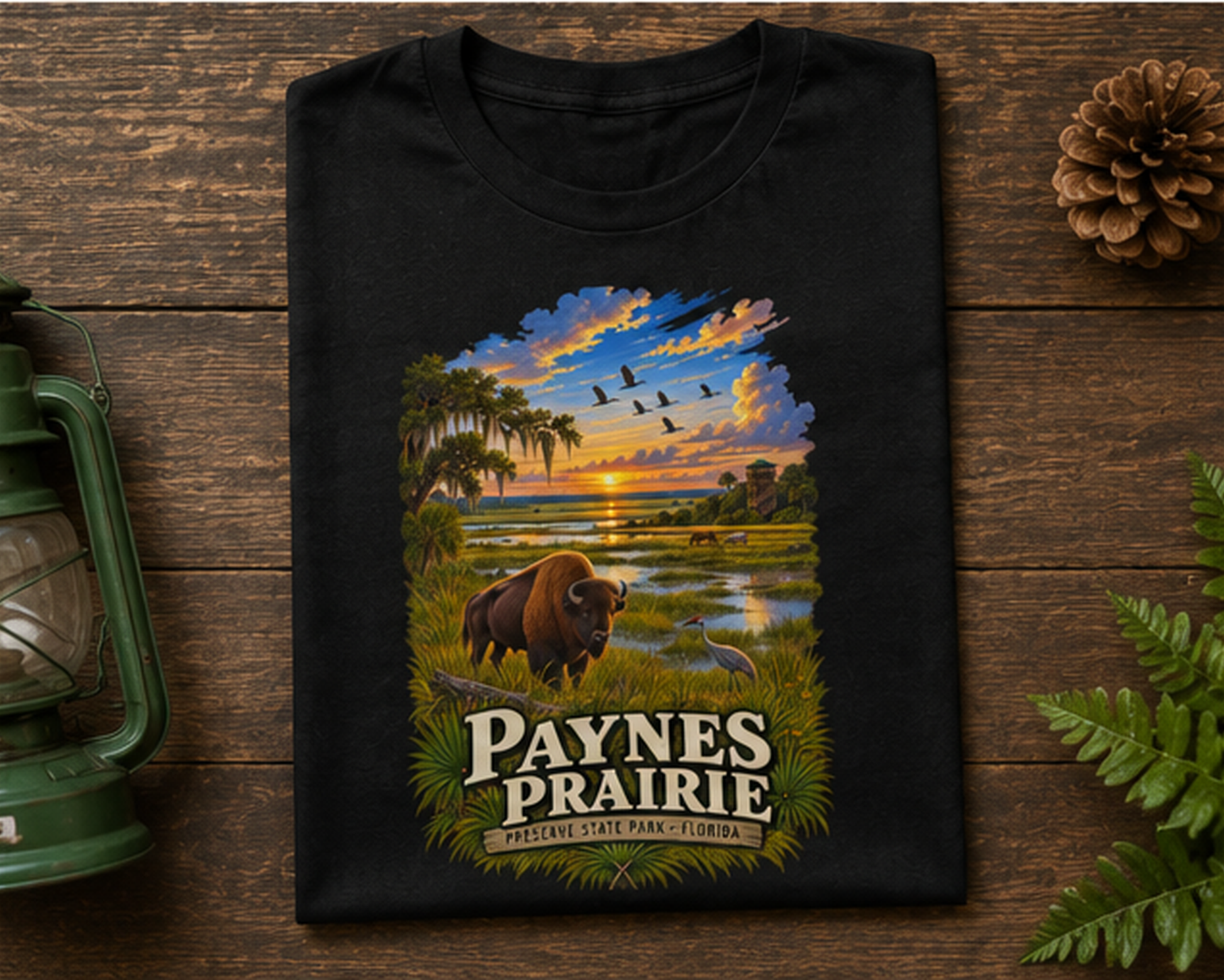 Paynes Prairie Shirt, Florida Bison Wildlife Tee, Gainesville Florida State Park Gift.