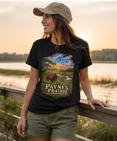 Paynes Prairie Shirt, Florida Bison Wildlife Tee, Gainesville Florida State Park Gift.