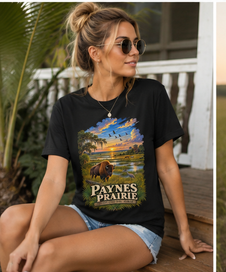 Paynes Prairie Shirt, Florida Bison Wildlife Tee, Gainesville Florida State Park Gift.