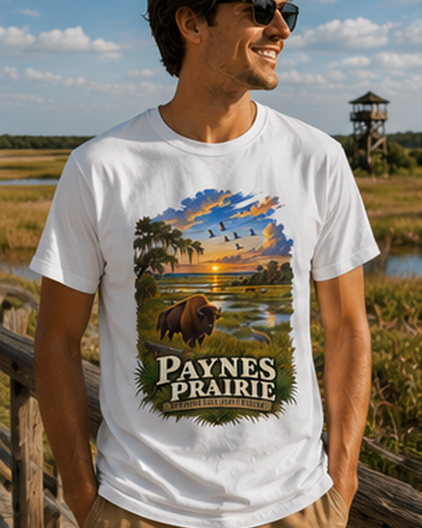 Paynes Prairie Shirt, Florida Bison Wildlife Tee, Gainesville Florida State Park Gift.