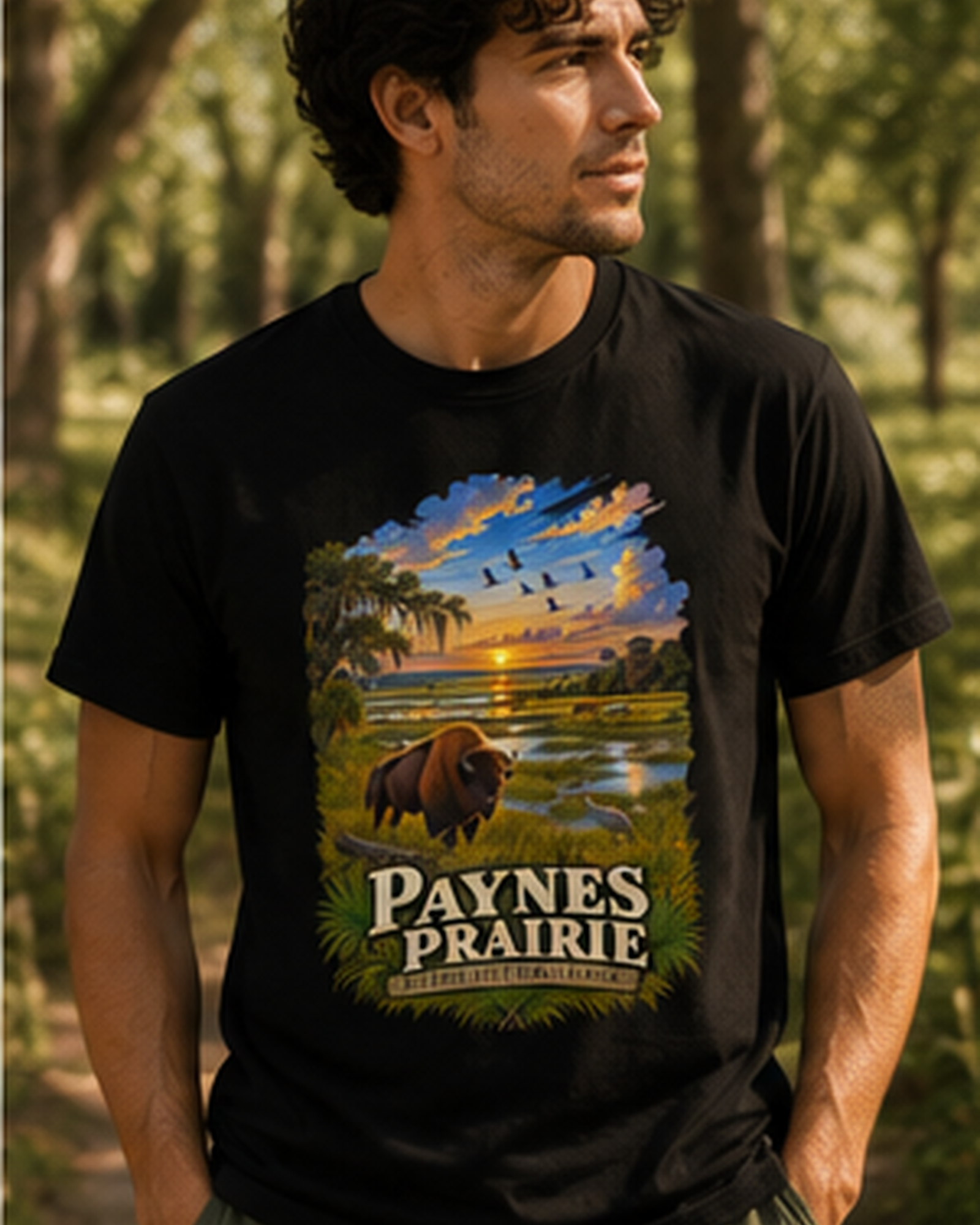 Paynes Prairie Shirt, Florida Bison Wildlife Tee, Gainesville Florida State Park Gift.