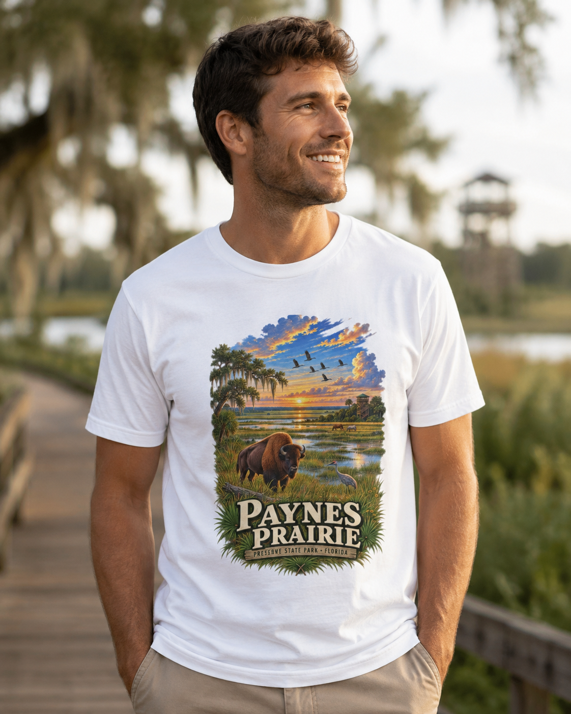 Paynes Prairie Shirt, Florida Bison Wildlife Tee, Gainesville Florida State Park Gift.