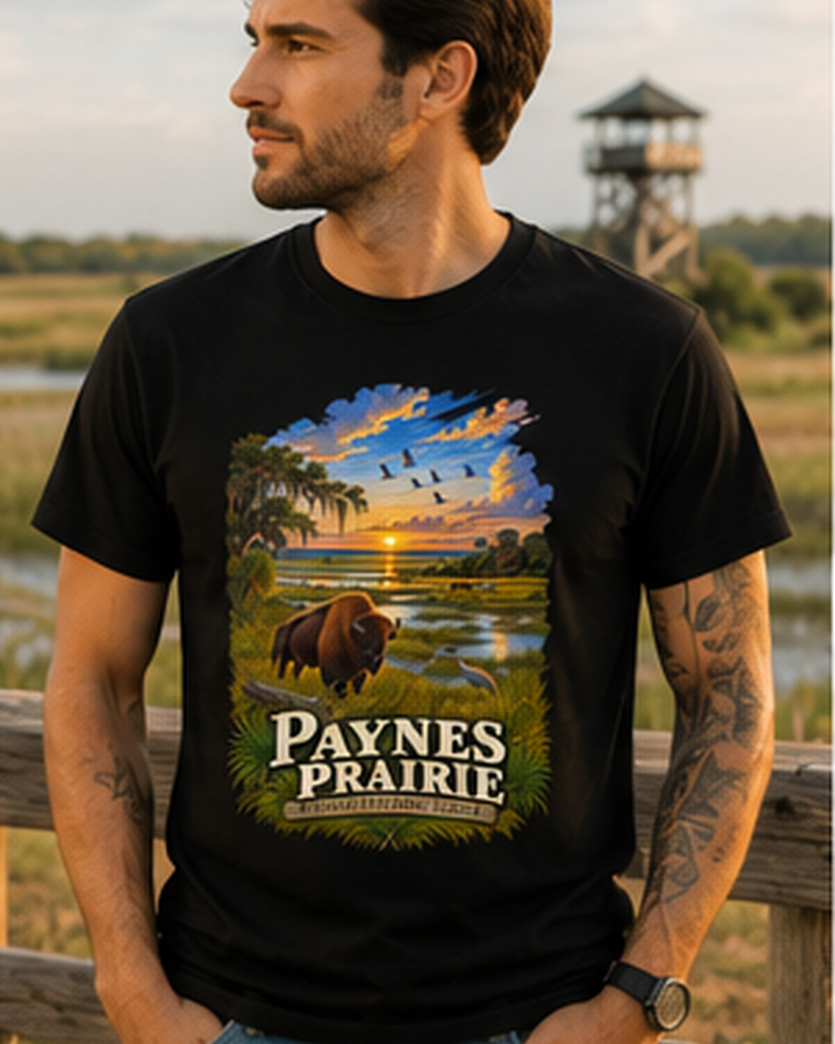 Paynes Prairie Shirt, Florida Bison Wildlife Tee, Gainesville Florida State Park Gift.